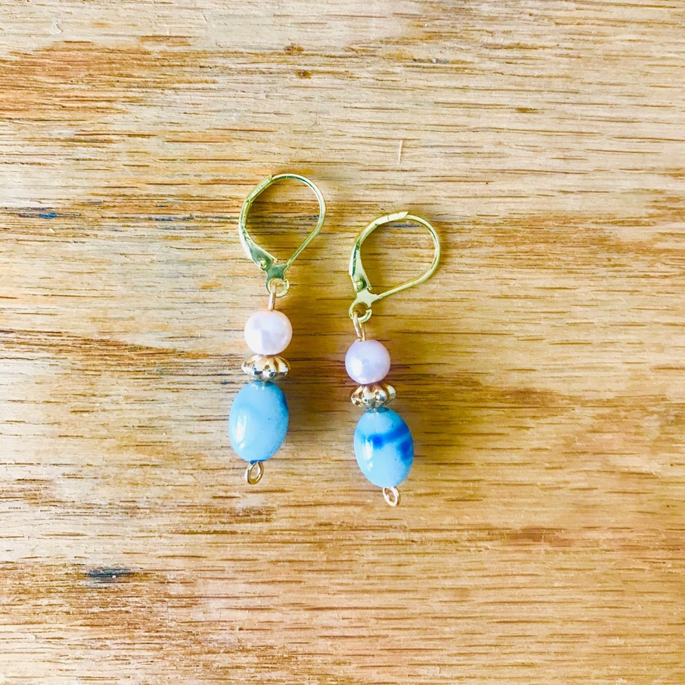 Pearl Drop Down Earrings